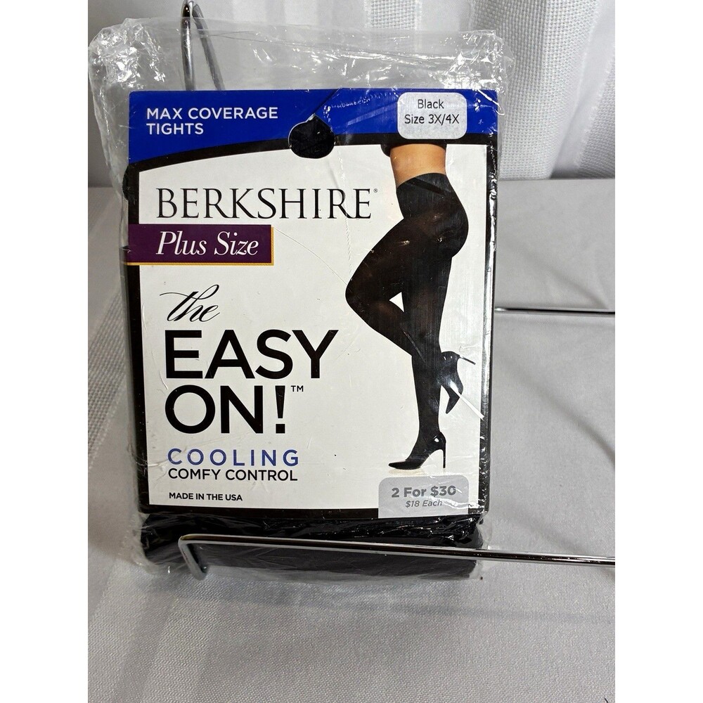 Berkshire Cooling Control Top Tights Solid Black Plus Size 3X/4X 5036